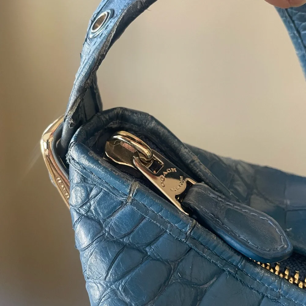 VINTAGE RARE COACH CROC EMBOSSED BUCKET LARGE BAG - Picture 6 of 12